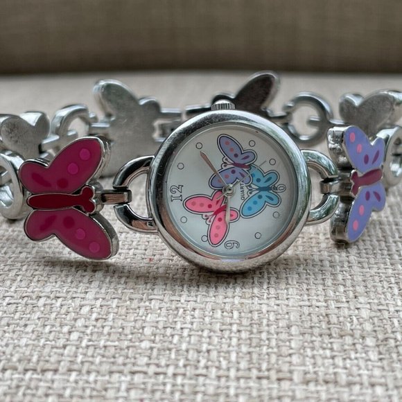 Accutime Women Wrist Watch Butterfly Analogs Quartz Ladies Watch Multi Color - Picture 9 of 11